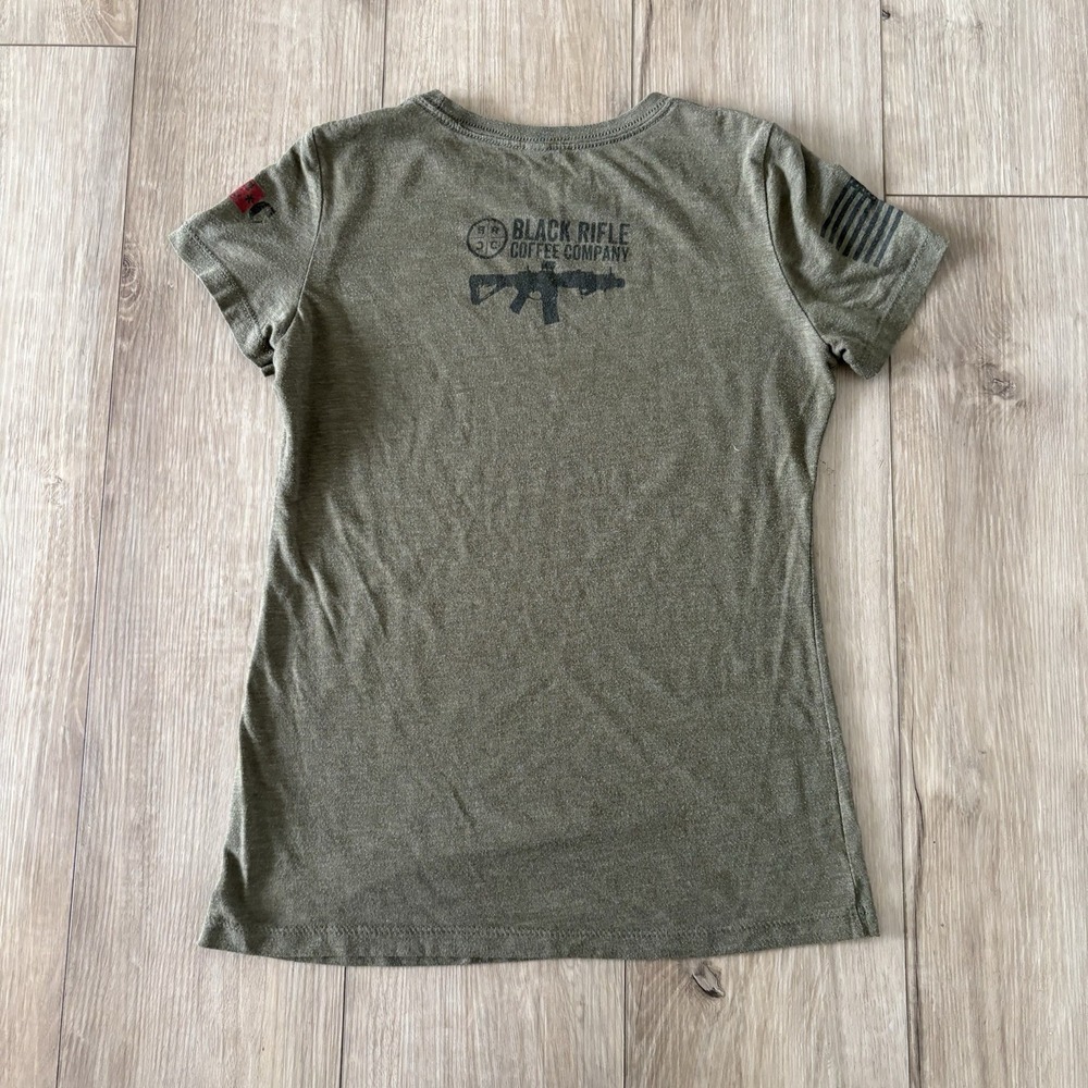 Black Rifle Coffee Company Shirt T-Shirt Size Medium Womens Short Sleeve Green - Picture 6 of 6